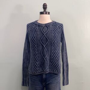 RVCA Blue Knitted Cropped Sweater